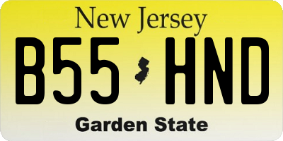 NJ license plate B55HND