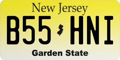 NJ license plate B55HNI