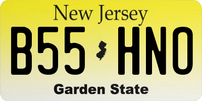 NJ license plate B55HNO