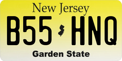 NJ license plate B55HNQ