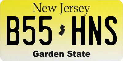 NJ license plate B55HNS