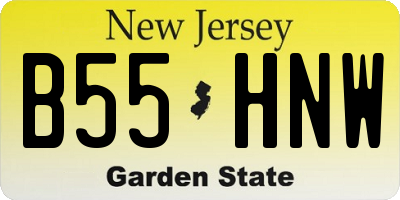 NJ license plate B55HNW