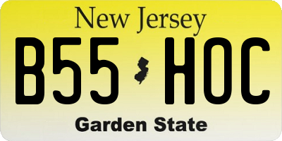 NJ license plate B55HOC