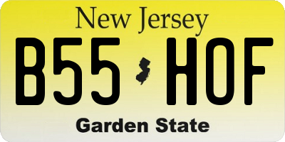 NJ license plate B55HOF