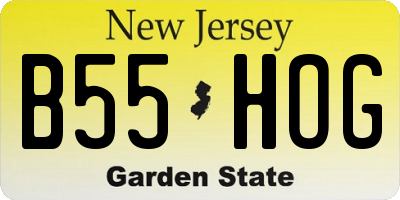 NJ license plate B55HOG