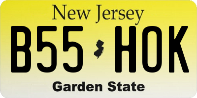 NJ license plate B55HOK