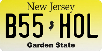 NJ license plate B55HOL