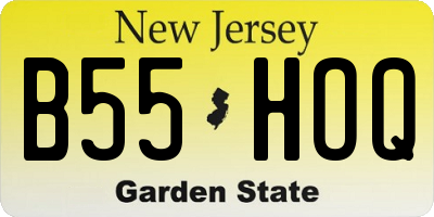 NJ license plate B55HOQ