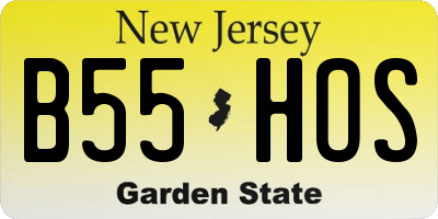 NJ license plate B55HOS