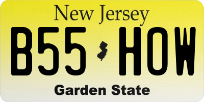 NJ license plate B55HOW