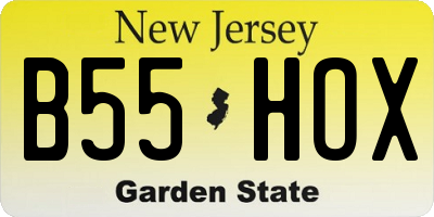 NJ license plate B55HOX