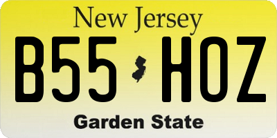 NJ license plate B55HOZ
