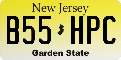 NJ license plate B55HPC