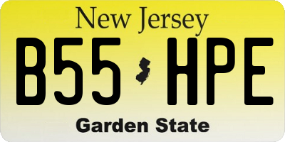 NJ license plate B55HPE