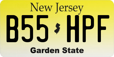 NJ license plate B55HPF