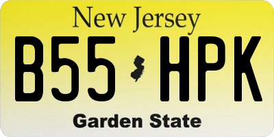 NJ license plate B55HPK