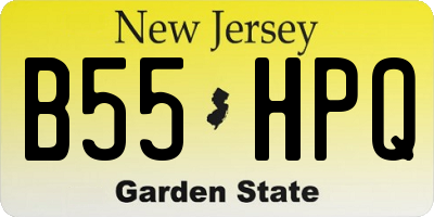 NJ license plate B55HPQ