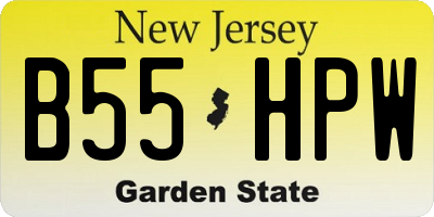 NJ license plate B55HPW
