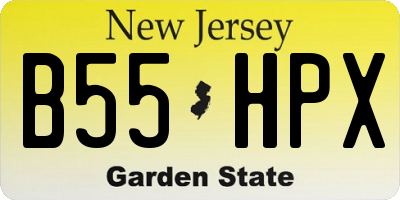 NJ license plate B55HPX