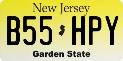 NJ license plate B55HPY
