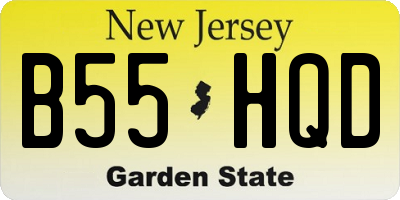 NJ license plate B55HQD