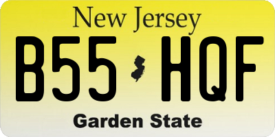 NJ license plate B55HQF