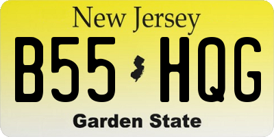 NJ license plate B55HQG