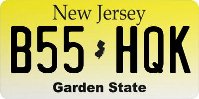 NJ license plate B55HQK