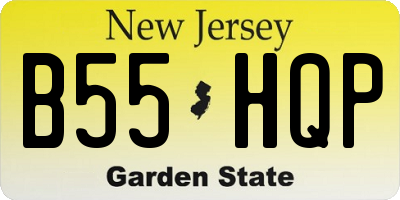 NJ license plate B55HQP