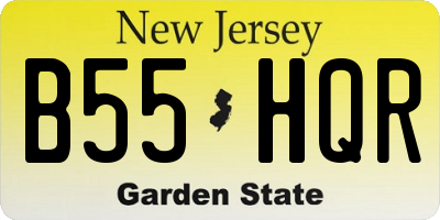 NJ license plate B55HQR