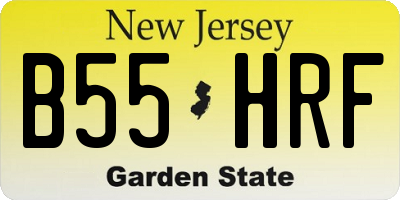 NJ license plate B55HRF