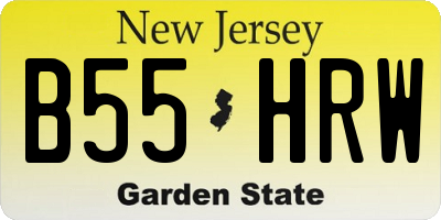 NJ license plate B55HRW