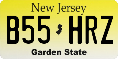 NJ license plate B55HRZ