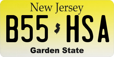 NJ license plate B55HSA