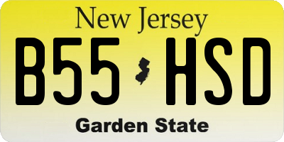 NJ license plate B55HSD
