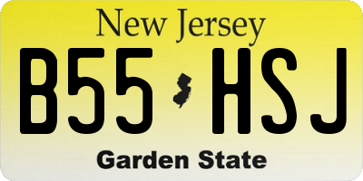 NJ license plate B55HSJ