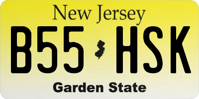 NJ license plate B55HSK