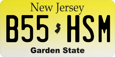 NJ license plate B55HSM