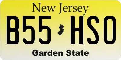 NJ license plate B55HSO