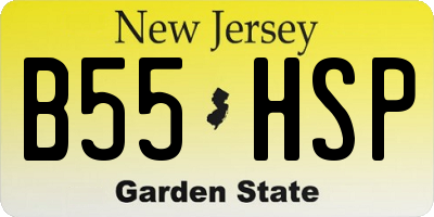 NJ license plate B55HSP