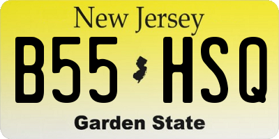 NJ license plate B55HSQ