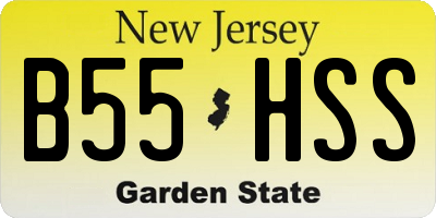 NJ license plate B55HSS