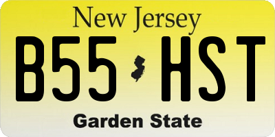 NJ license plate B55HST