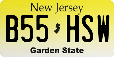 NJ license plate B55HSW