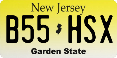 NJ license plate B55HSX