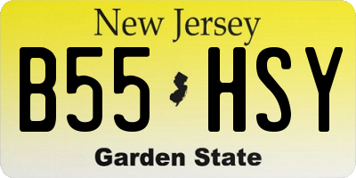 NJ license plate B55HSY