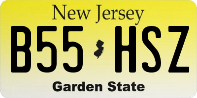 NJ license plate B55HSZ