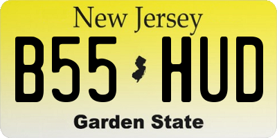 NJ license plate B55HUD