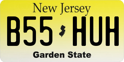 NJ license plate B55HUH
