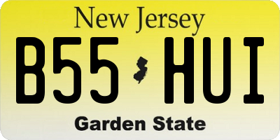 NJ license plate B55HUI